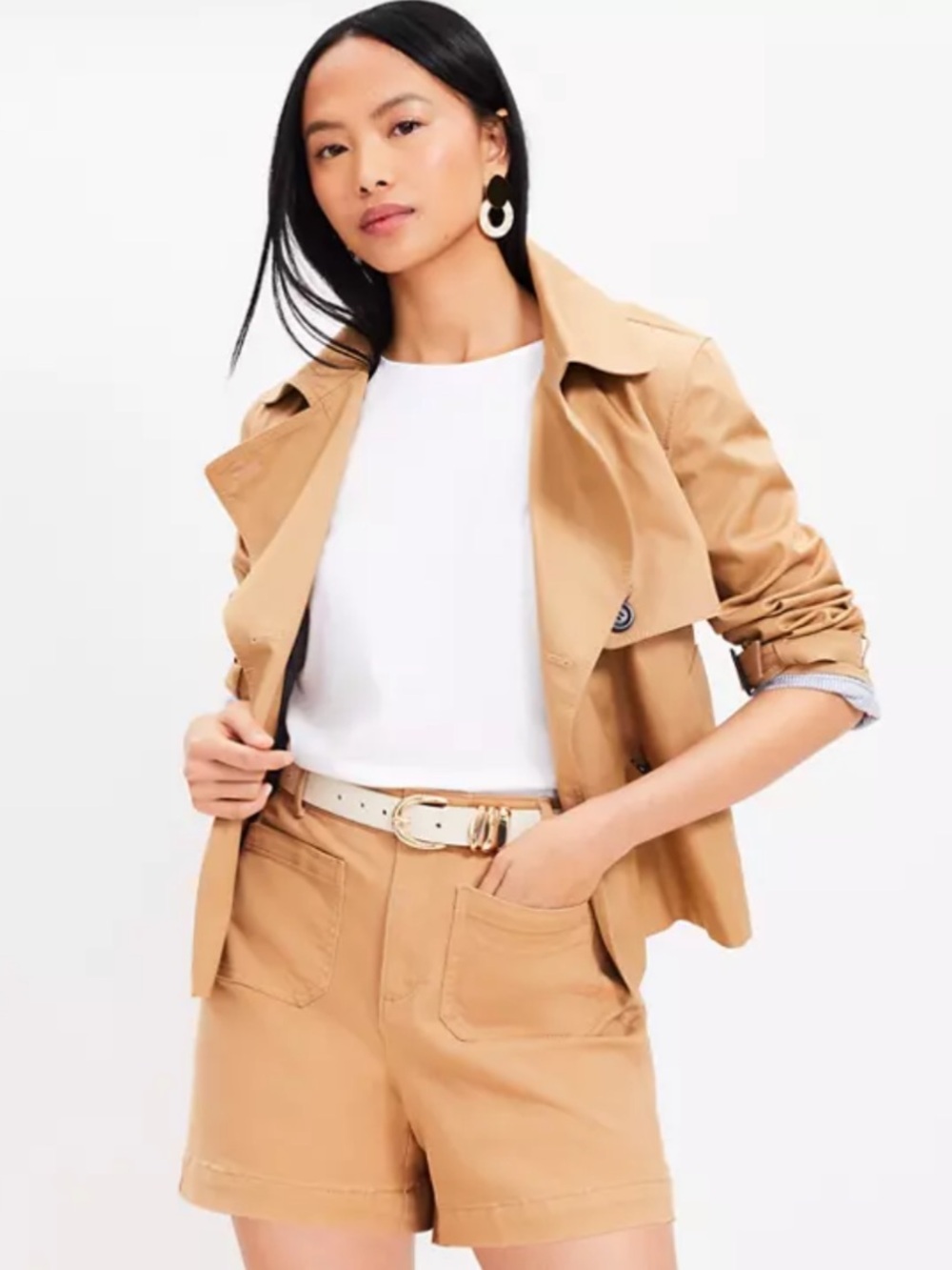 LOFT Palmer Shorts in Twill- Perfect Camel